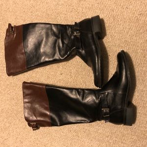 Black and brown boots